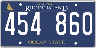 RI license plate 454860
