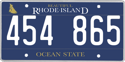 RI license plate 454865