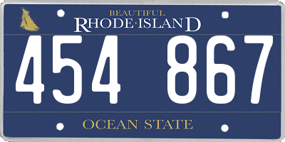 RI license plate 454867