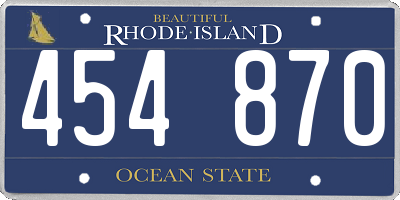RI license plate 454870