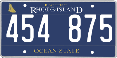 RI license plate 454875