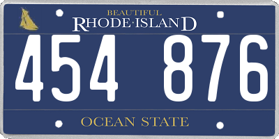 RI license plate 454876