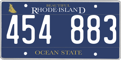 RI license plate 454883