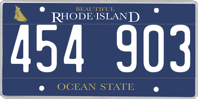 RI license plate 454903