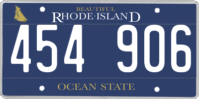 RI license plate 454906