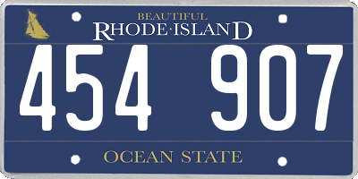 RI license plate 454907