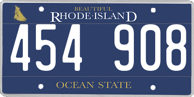 RI license plate 454908
