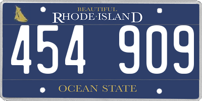 RI license plate 454909