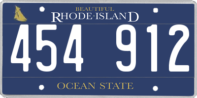 RI license plate 454912