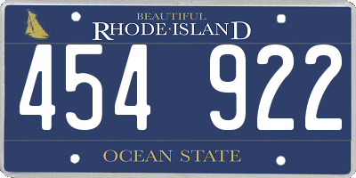 RI license plate 454922