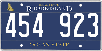 RI license plate 454923