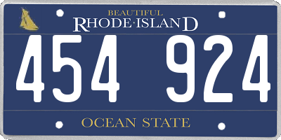 RI license plate 454924