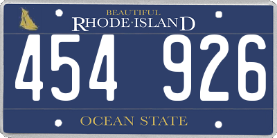 RI license plate 454926