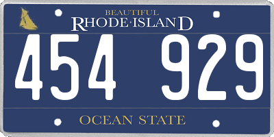 RI license plate 454929