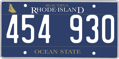 RI license plate 454930
