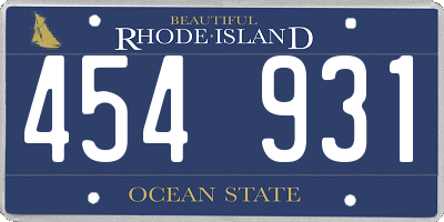 RI license plate 454931