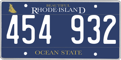 RI license plate 454932