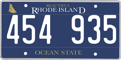 RI license plate 454935