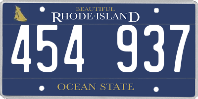 RI license plate 454937