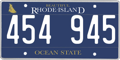 RI license plate 454945