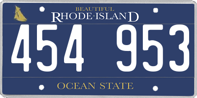 RI license plate 454953