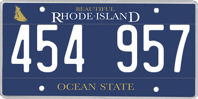 RI license plate 454957