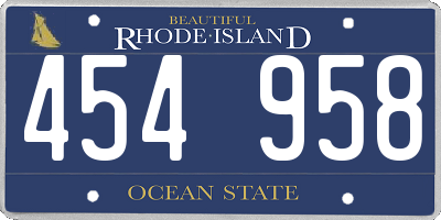 RI license plate 454958