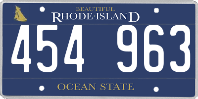 RI license plate 454963