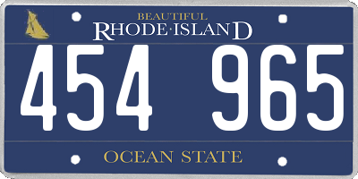RI license plate 454965