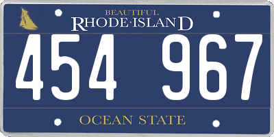 RI license plate 454967