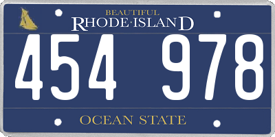 RI license plate 454978