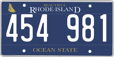 RI license plate 454981