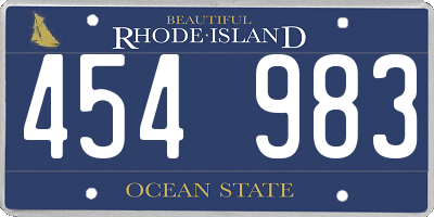 RI license plate 454983