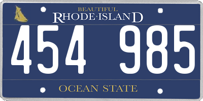RI license plate 454985