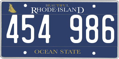 RI license plate 454986