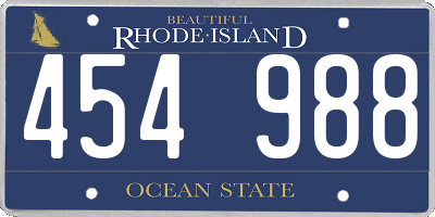 RI license plate 454988