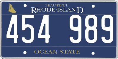 RI license plate 454989