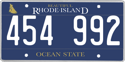 RI license plate 454992