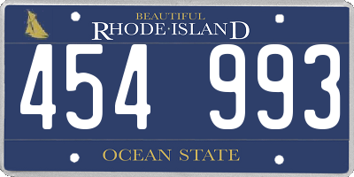 RI license plate 454993