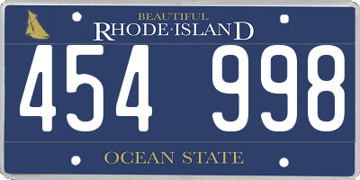 RI license plate 454998
