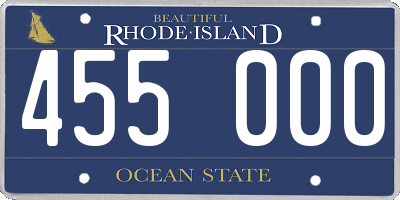 RI license plate 455000