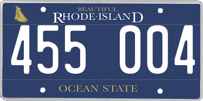 RI license plate 455004