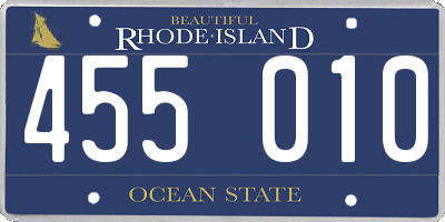 RI license plate 455010
