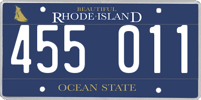 RI license plate 455011