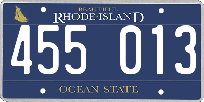 RI license plate 455013