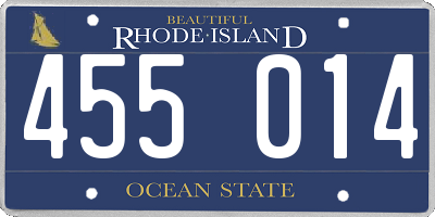 RI license plate 455014