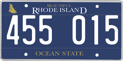 RI license plate 455015