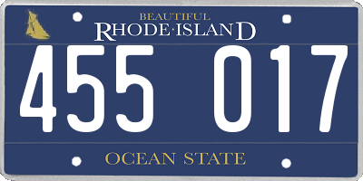 RI license plate 455017