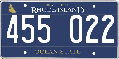 RI license plate 455022
