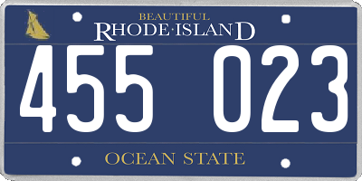 RI license plate 455023